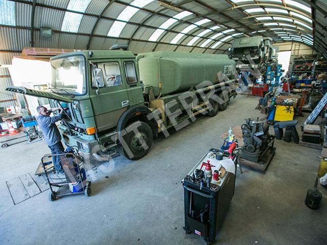 The main workshop where the vehicles are rebuilt and maintained