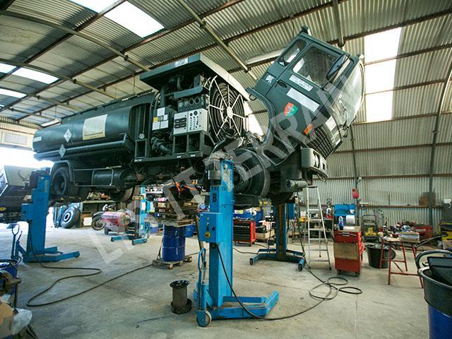 The workshop for heavy and light vehicles, where are repaired and checked before delivery